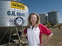 Lyn Comer of G.E. Silos, a member of the STEEL BY&trade; Brand Partnership Program, manufactures grain and pellet silos for farmers from ZINCALUME&reg; steel
