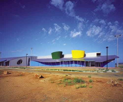 Learmonth International Airport in the desert of north-west Australia - featuring COLORBOND® Metallic steel for both roof and walls.