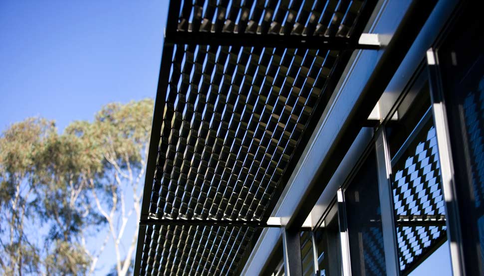 Bridge House has roofing, cladding flashing, cappings and gutters made from COLORBOND® steel in the colour Windspray® and flooring made from LYSAGHT BONDEK® profile under concrete slab.
